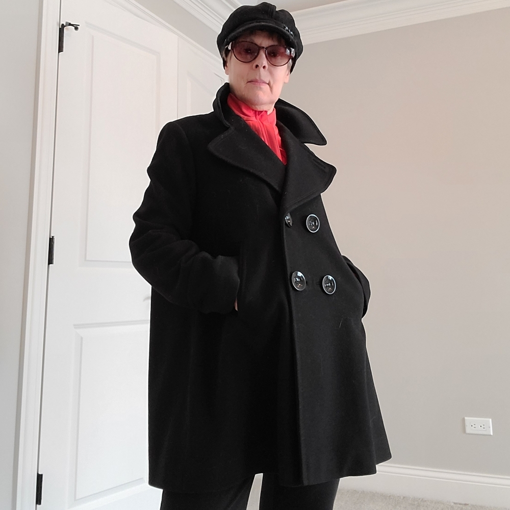 Ladies Australian lambswool swing coat.